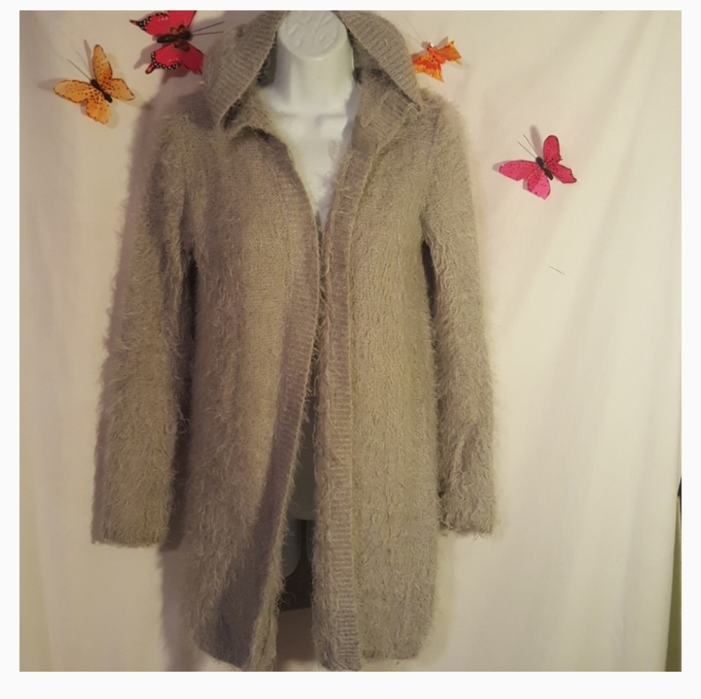 Joe Boxer Womens Sweater Hoodie Cardigan Long - Sz S/C.